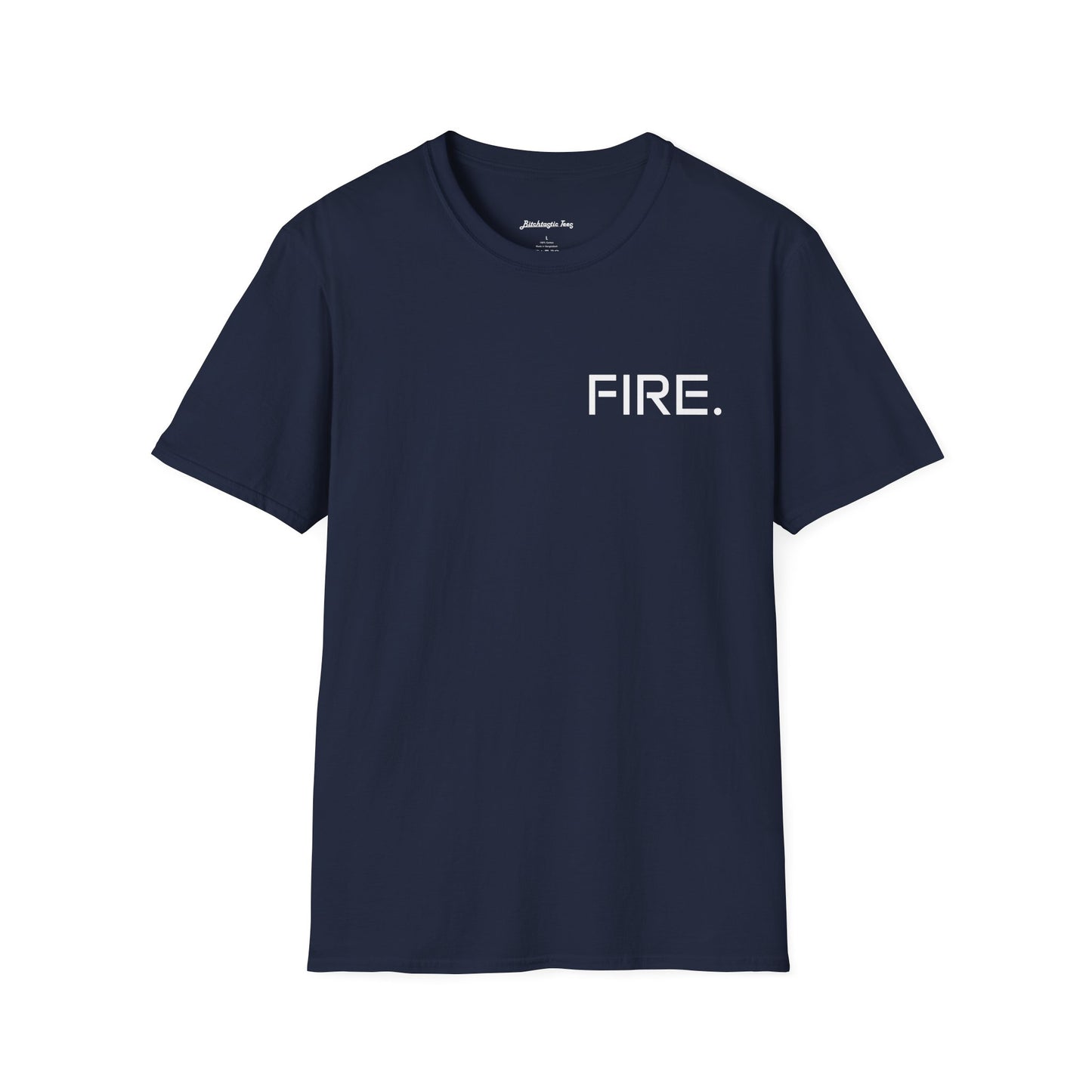 FIRE. Minimal Graphic T‑Shirt — Modern Casual Tee with Bold Text