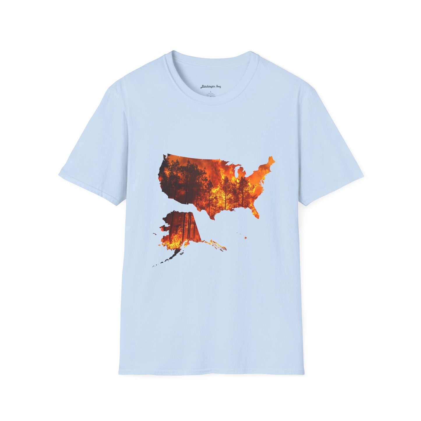 USA Map Graphic T-Shirt — Shit's on Fire Yo Awareness Tee