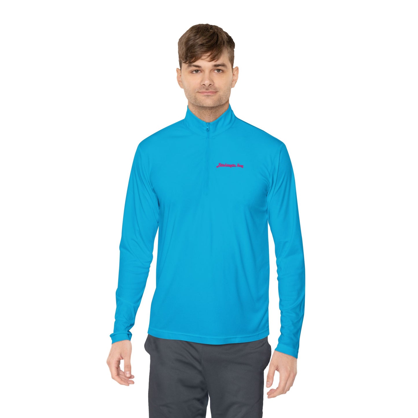 Quarter-Zip Pullover — Colorful Retro Flower Graphic with "Socially Inconvenient" Text
