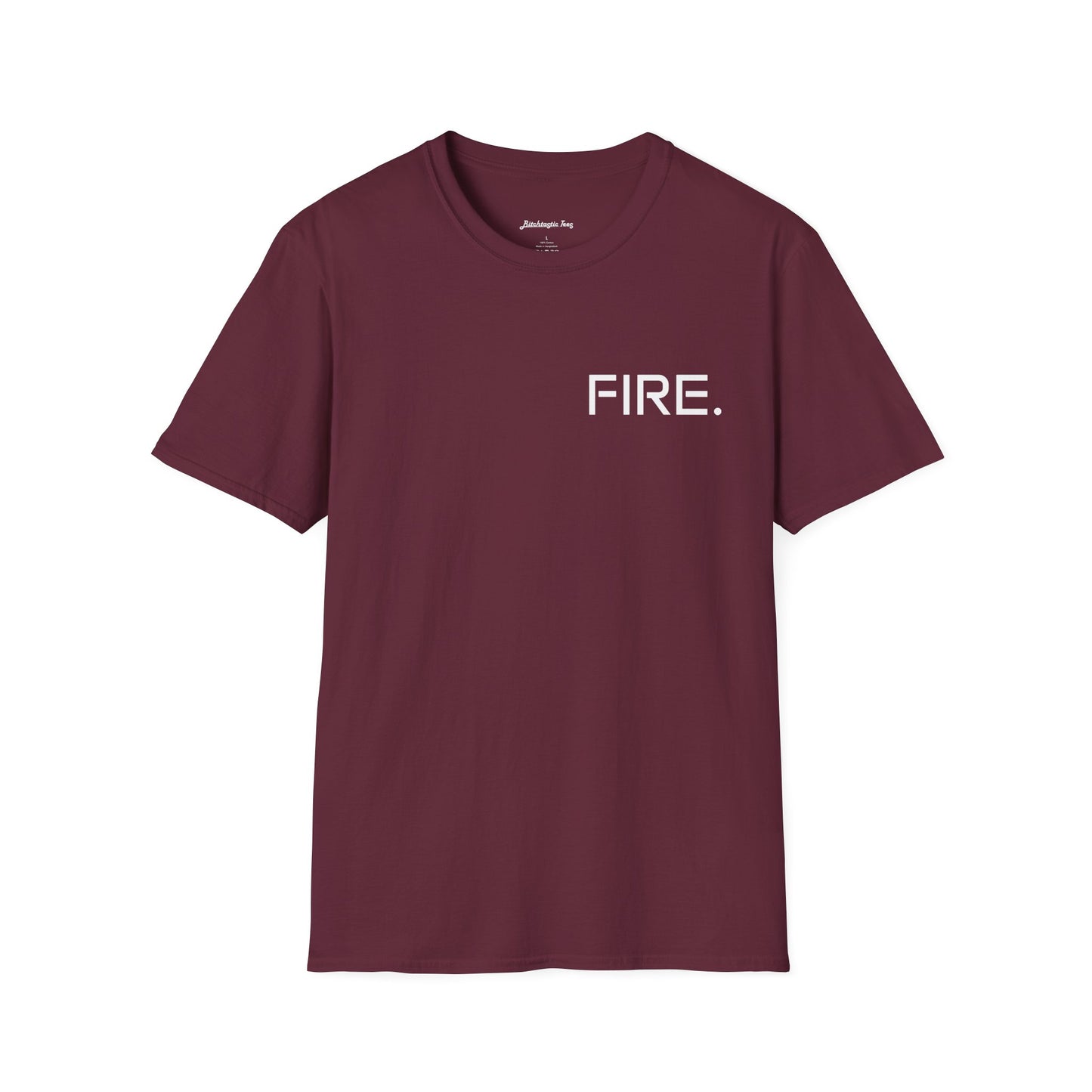 FIRE. Minimal Graphic T‑Shirt — Modern Casual Tee with Bold Text