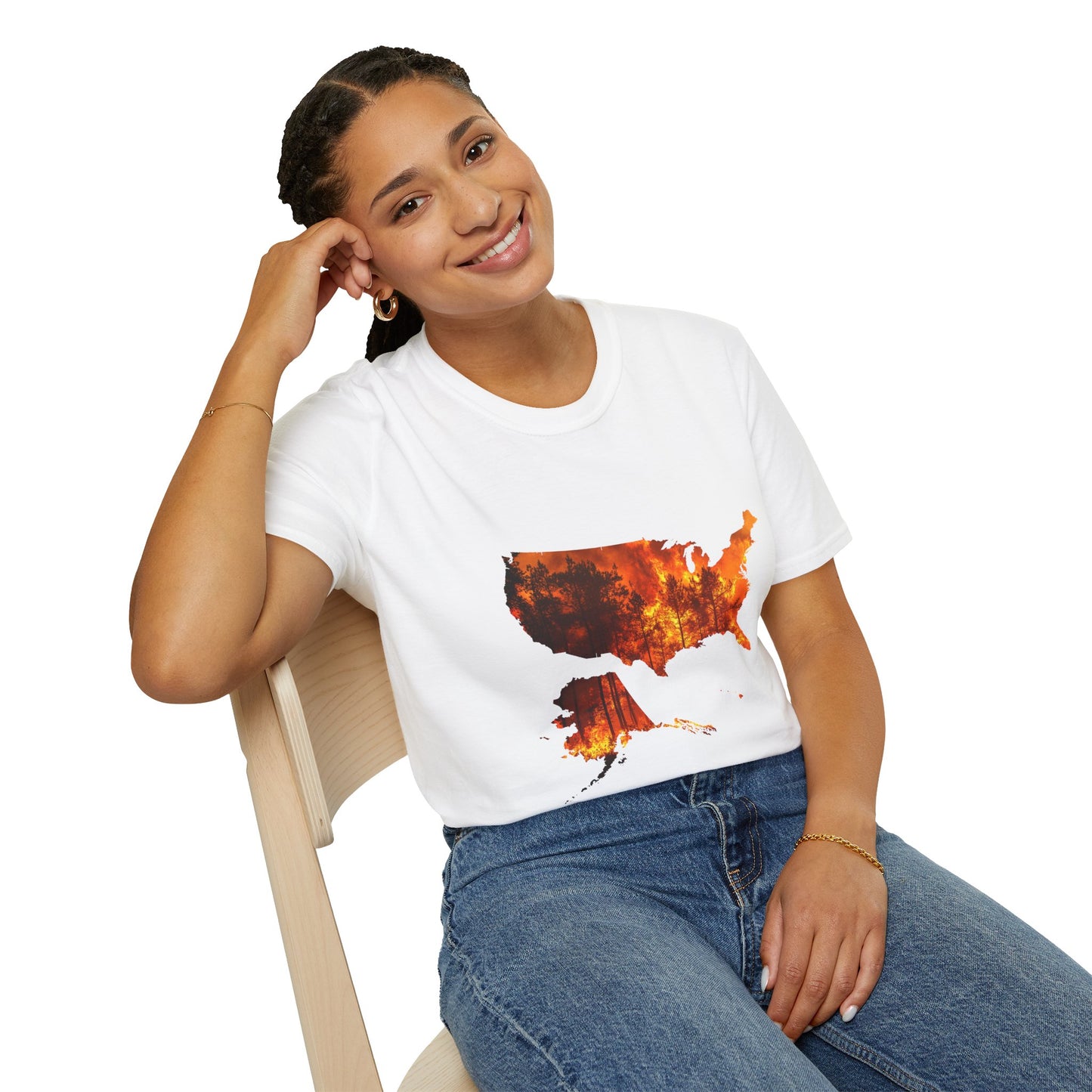 USA Map Graphic T-Shirt — Shit's on Fire Yo Awareness Tee