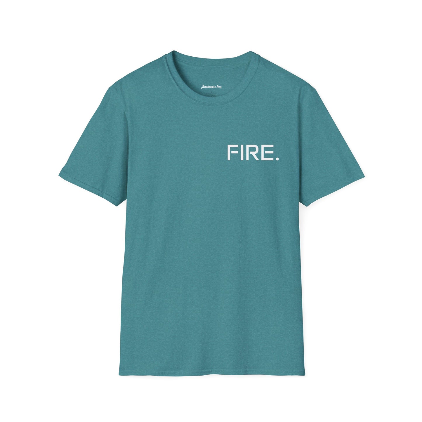 FIRE. Minimal Graphic T‑Shirt — Modern Casual Tee with Bold Text