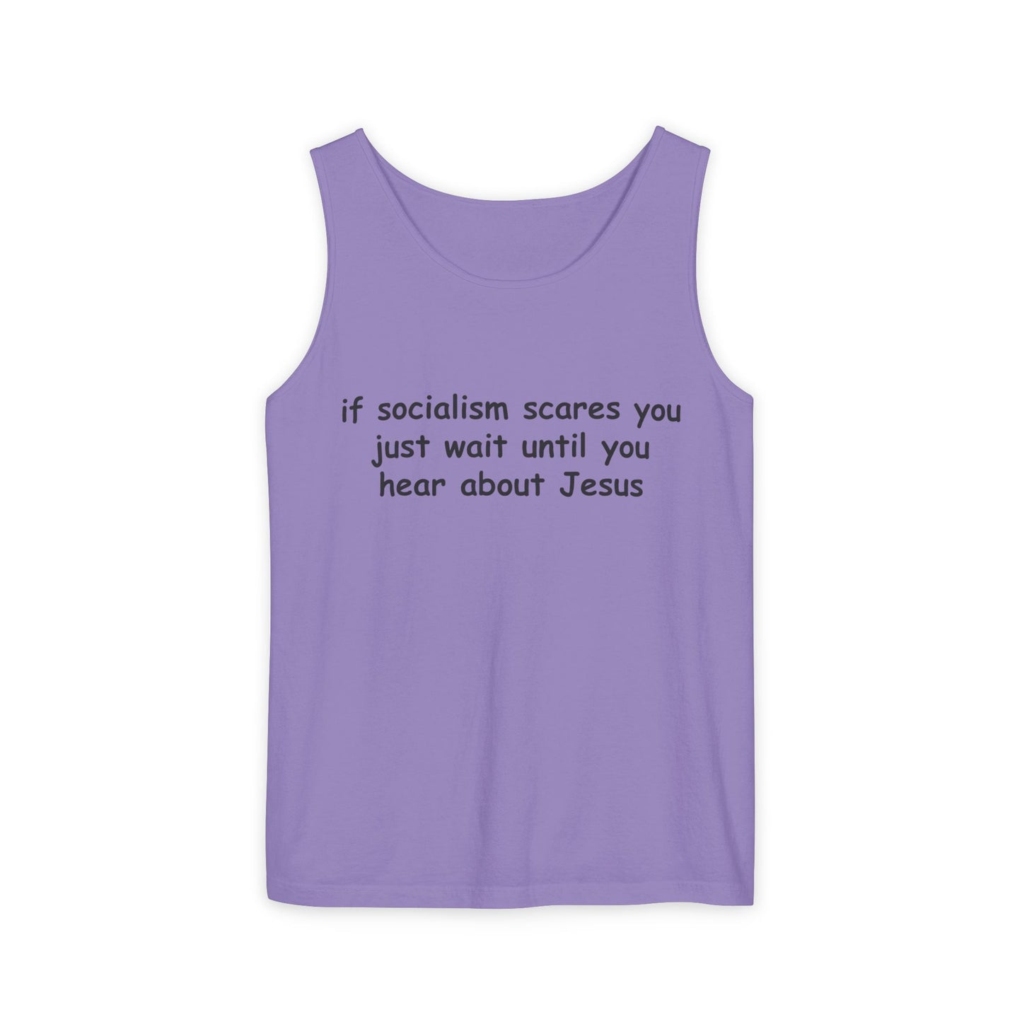 Socialist Jesus Tank Top — Conservative Irony Statement Tank