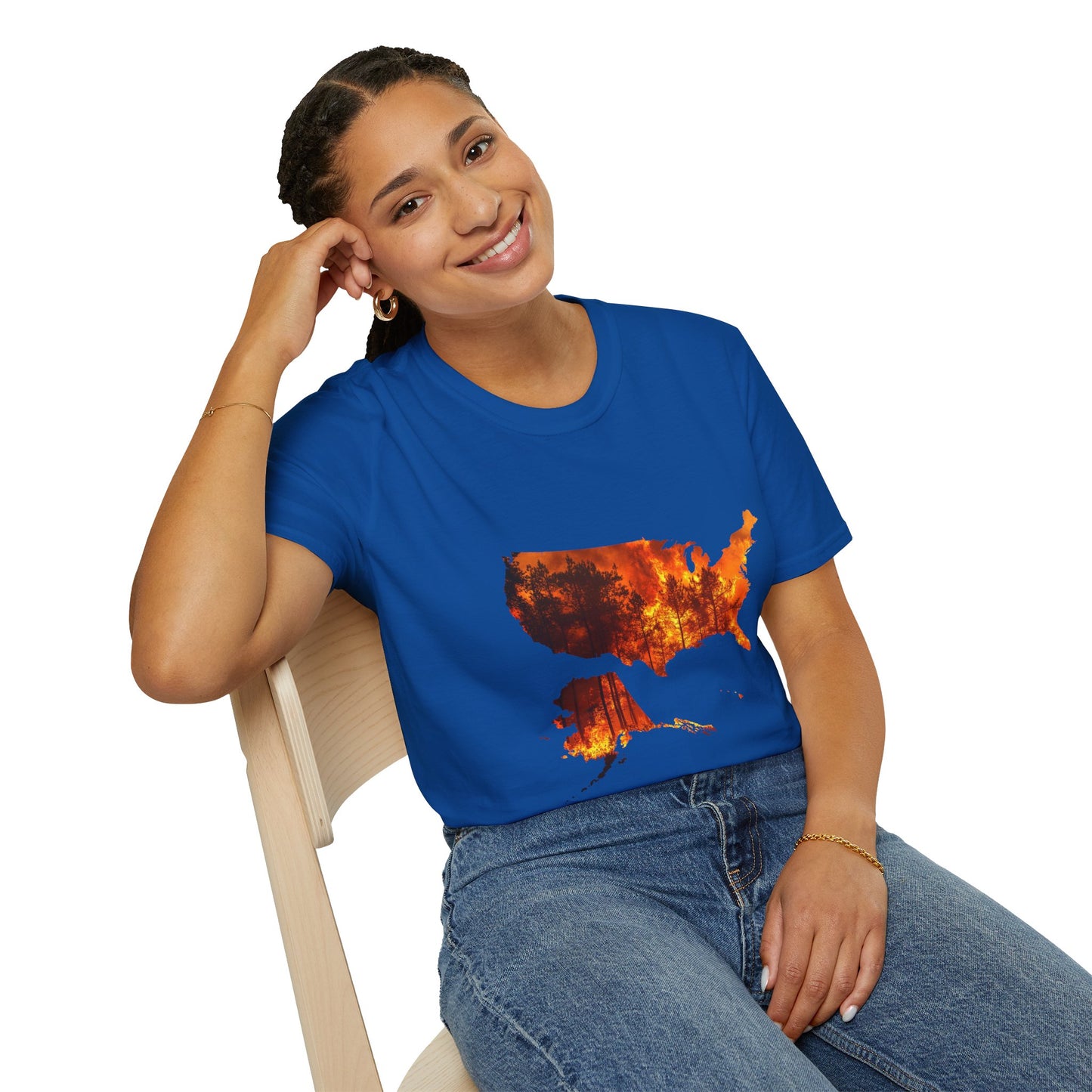 USA Map Graphic T-Shirt — Shit's on Fire Yo Awareness Tee