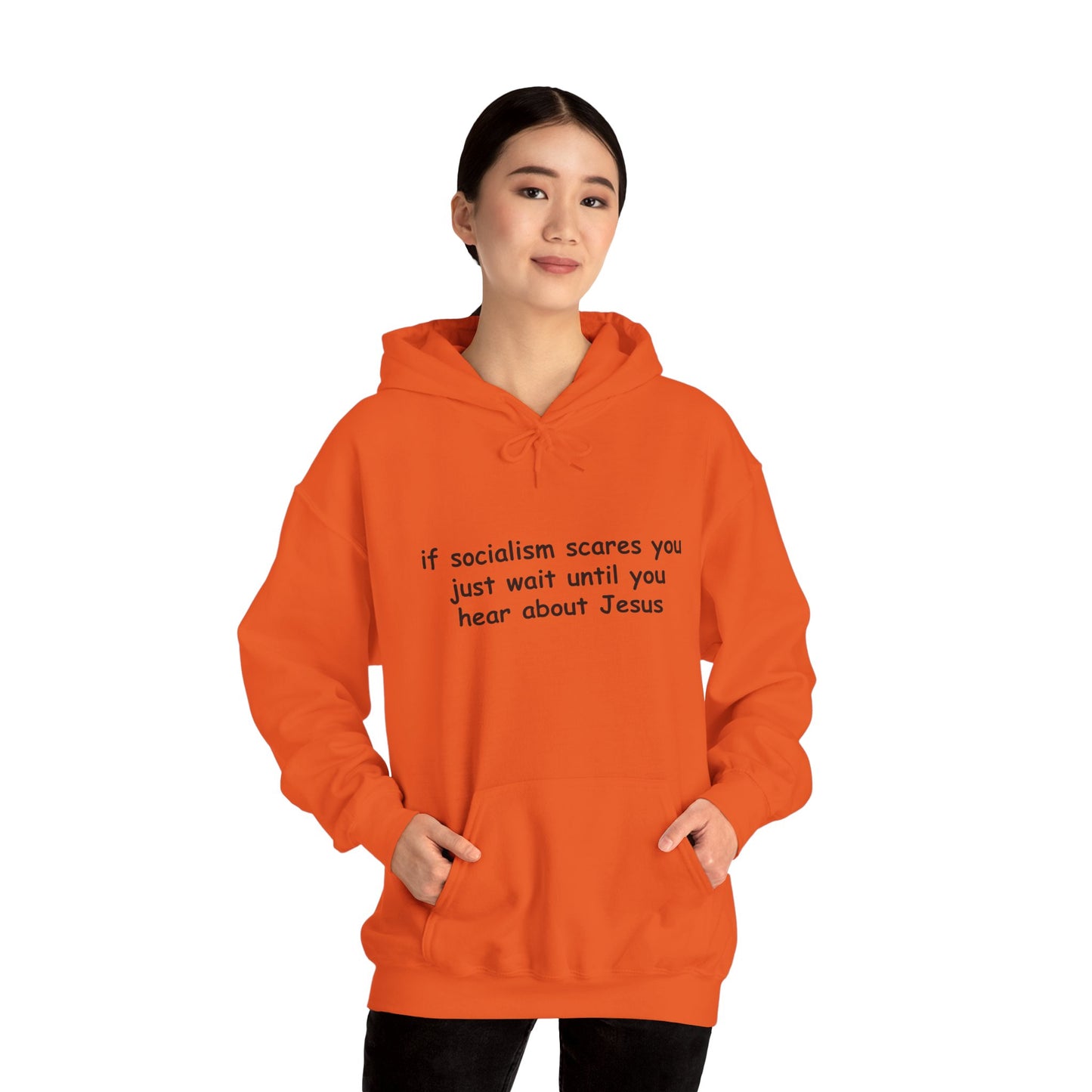 Hoodie — Socialist Jesus Ironic Slogan Hoodie