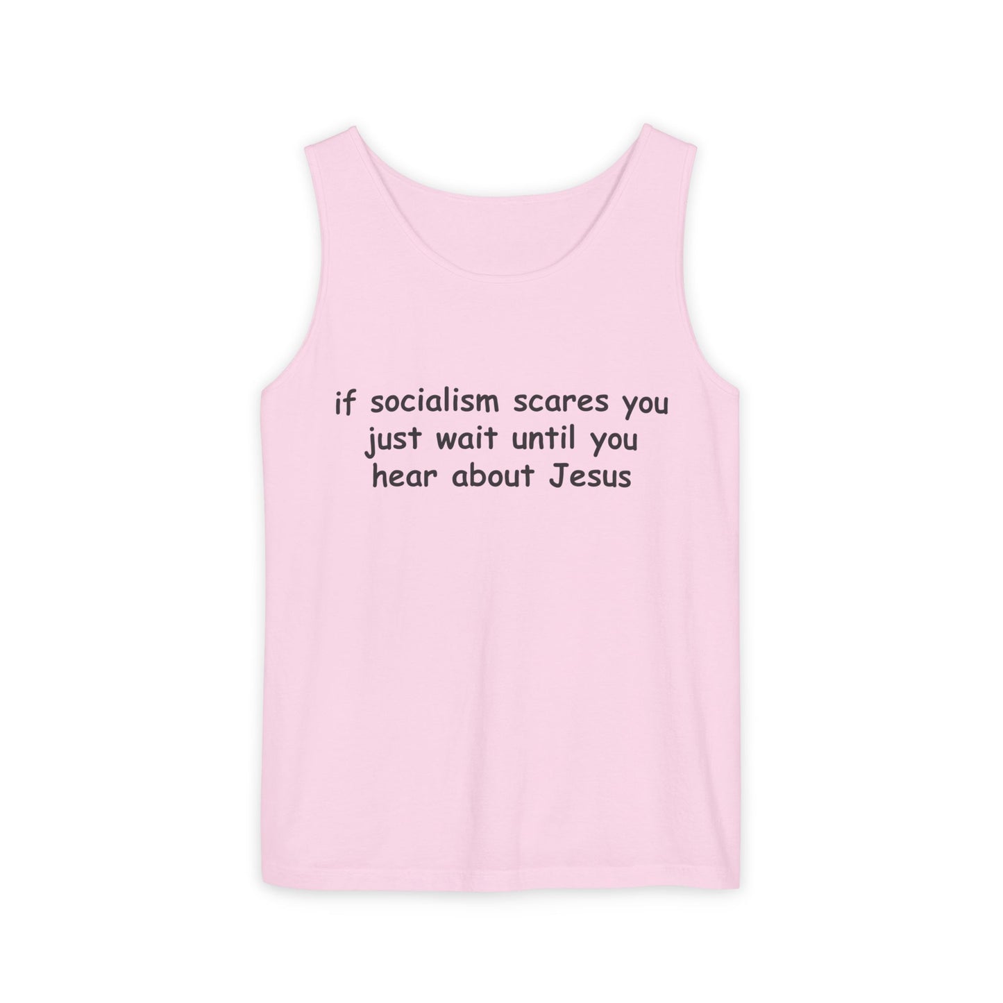 Socialist Jesus Tank Top — Conservative Irony Statement Tank