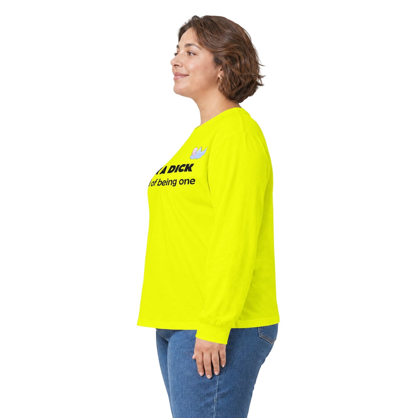 Graphic Squared Long Sleeve Tee — “Suck a Dick Instead of Being One”