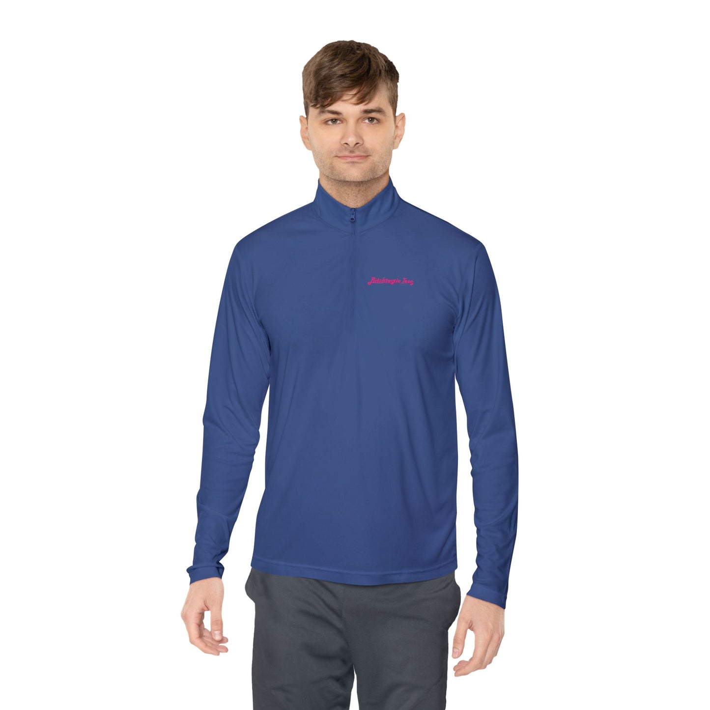 Quarter-Zip Pullover — Colorful Retro Flower Graphic with "Socially Inconvenient" Text