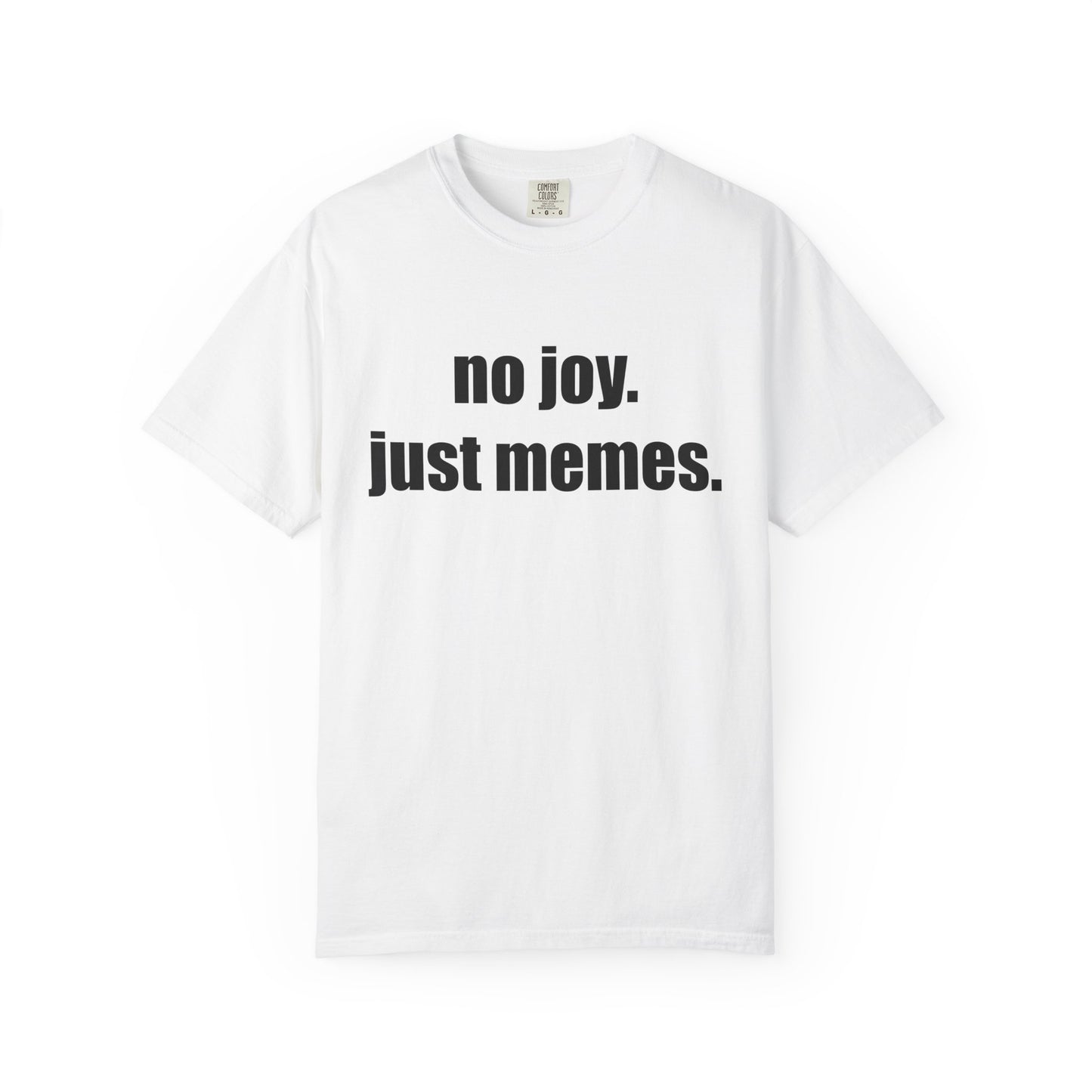 T-Shirt — "no joy. just memes." Graphic Tee