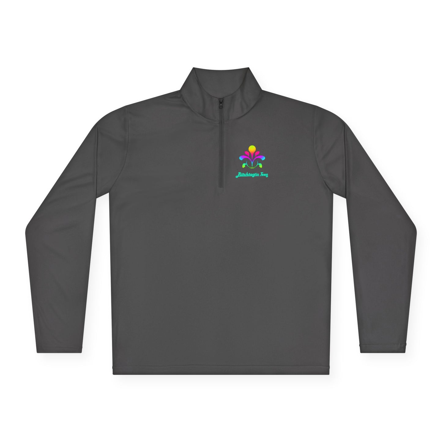 Quarter-Zip Pullover — Colorful Abstract Floral Logo "Brighten Conversations"