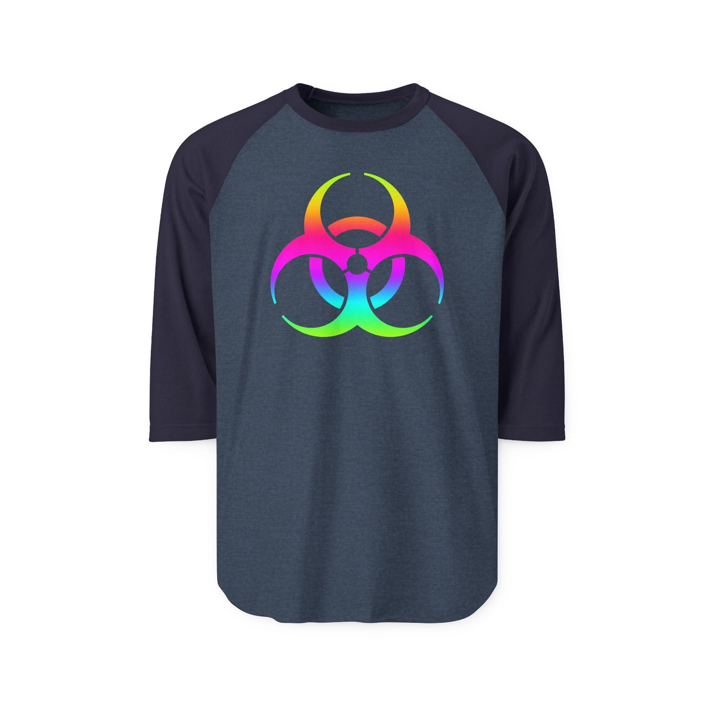 Rainbow Biohazard Raglan Shirt