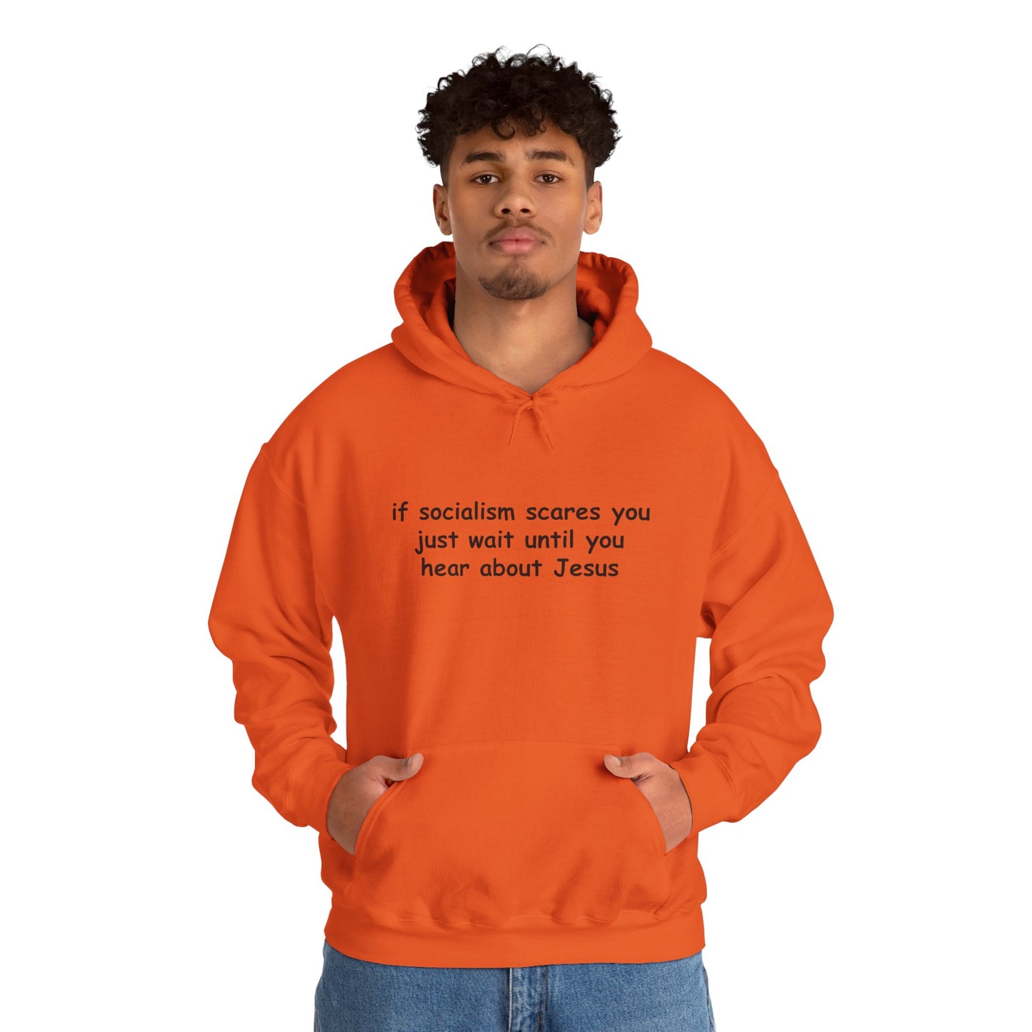 Hoodie — Socialist Jesus Ironic Slogan Hoodie