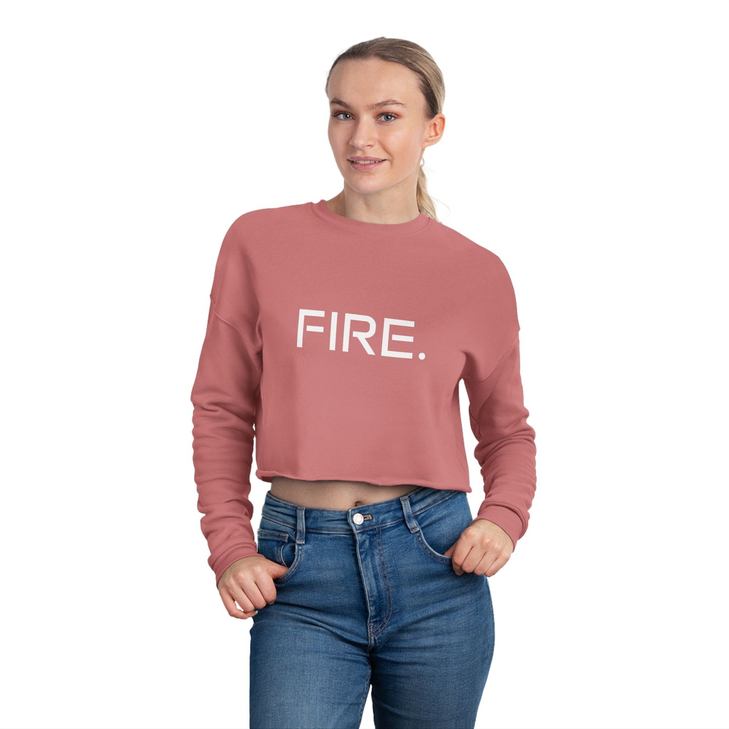 FIRE. Cropped Sweatshirt — Women's Casual Graphic Crop Top