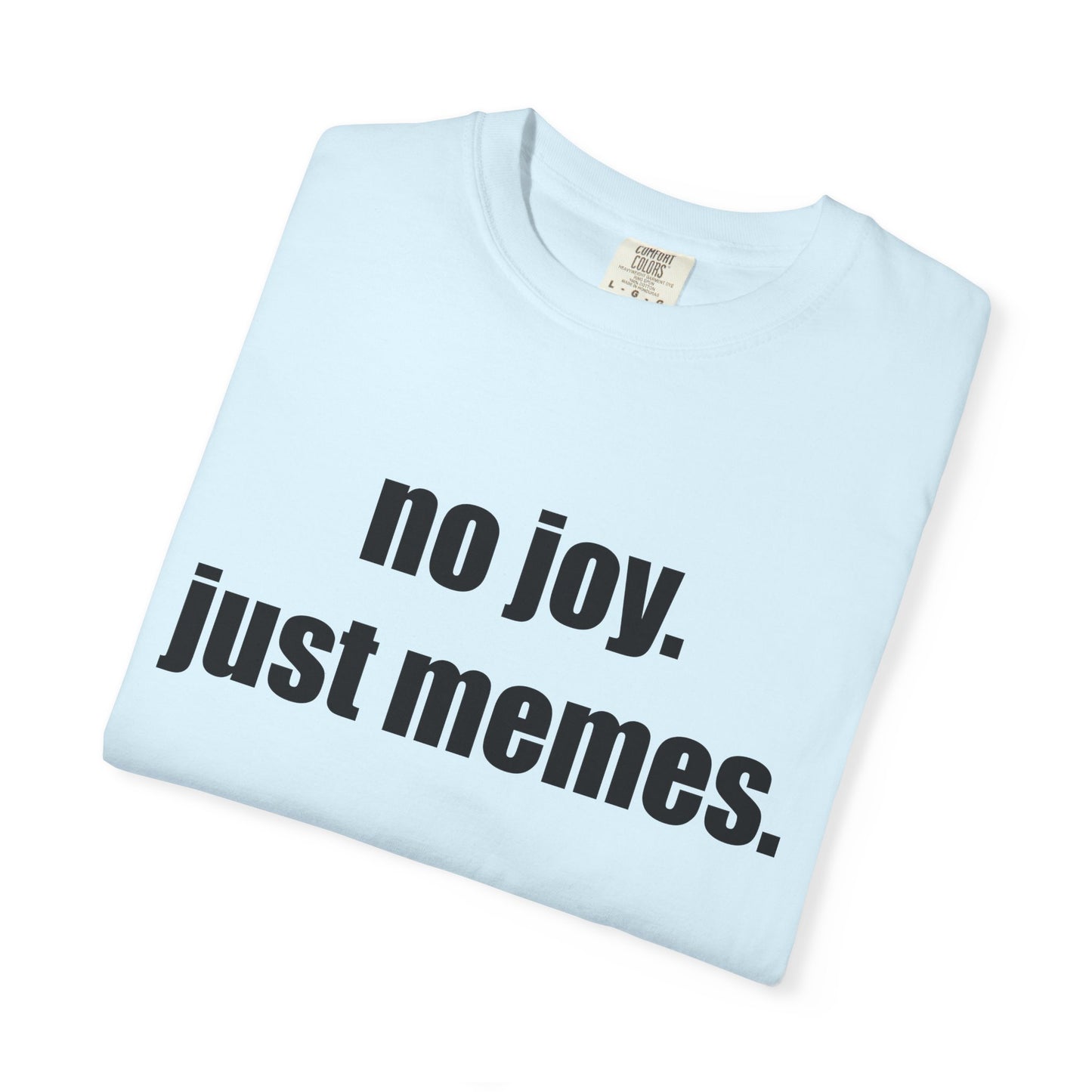 T-Shirt — "no joy. just memes." Graphic Tee