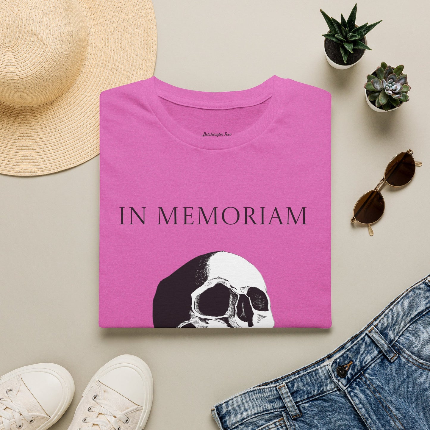 In Memoriam Skull Graphic T-Shirt, Unisex Casual Tee in Remembrance for the Death of Liberty