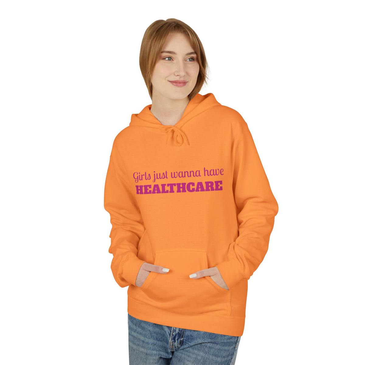 Girls Just Wanna Have Healthcare Unisex Midweight Softstyle Fleece Hoodie