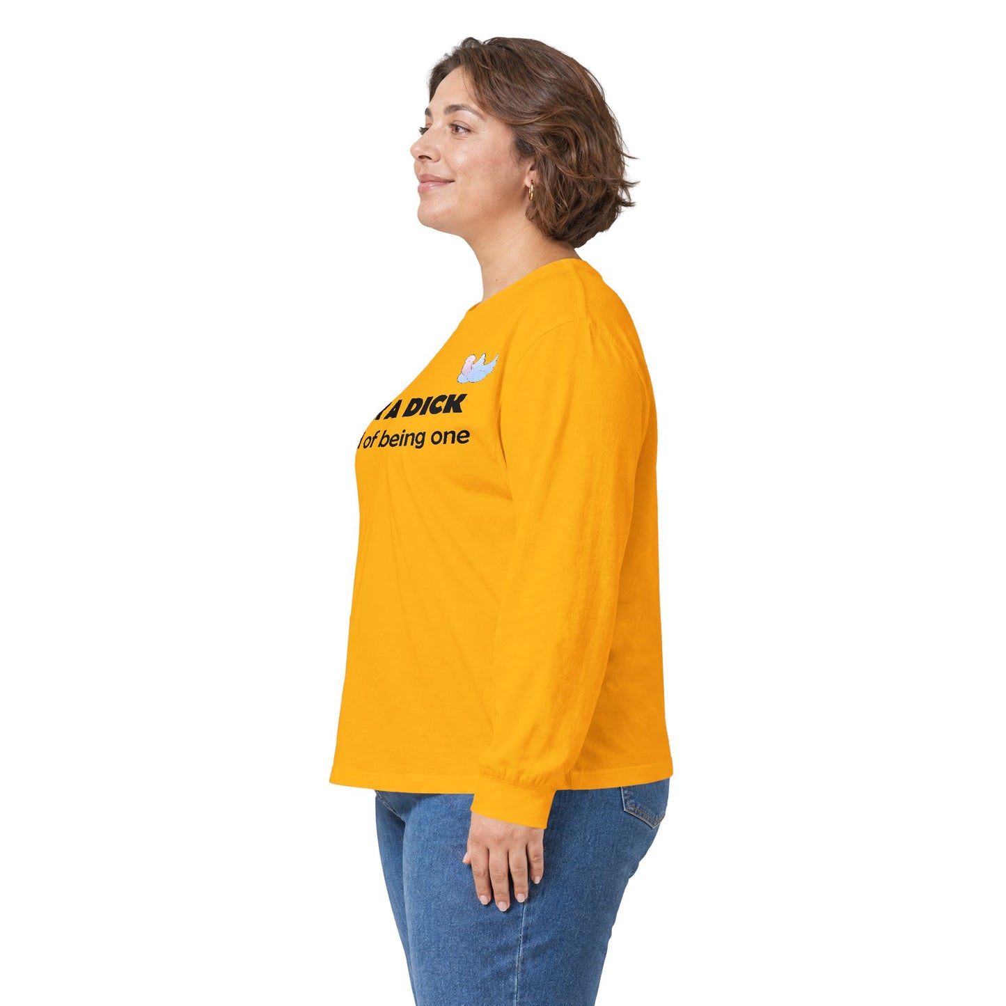 Graphic Squared Long Sleeve Tee — “Suck a Dick Instead of Being One”