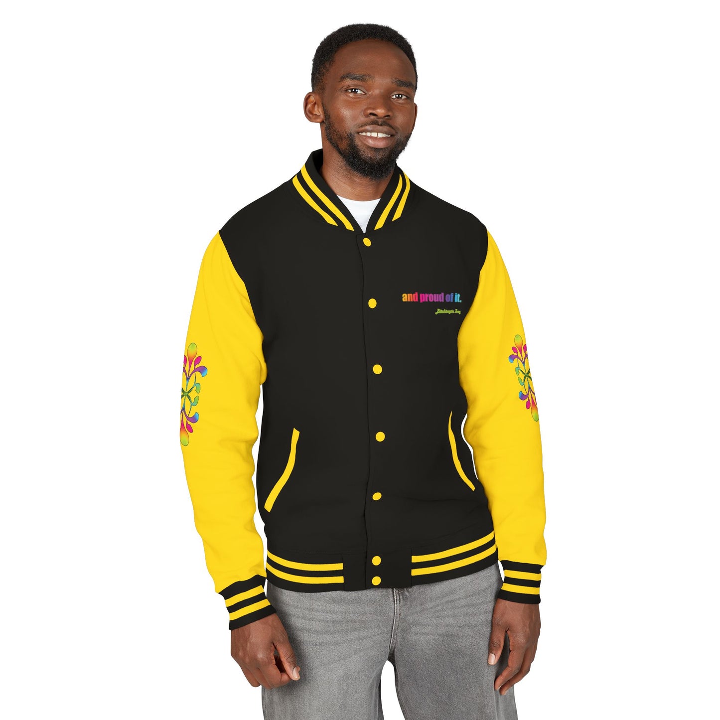 Letterman Jacket — Neon Floral "Socially Inconvenient" Varsity Jacket