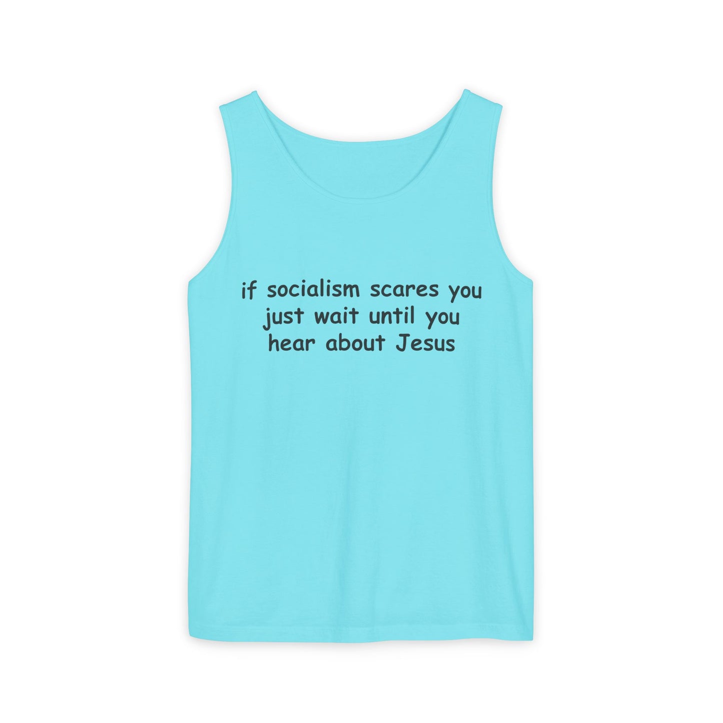 Socialist Jesus Tank Top — Conservative Irony Statement Tank
