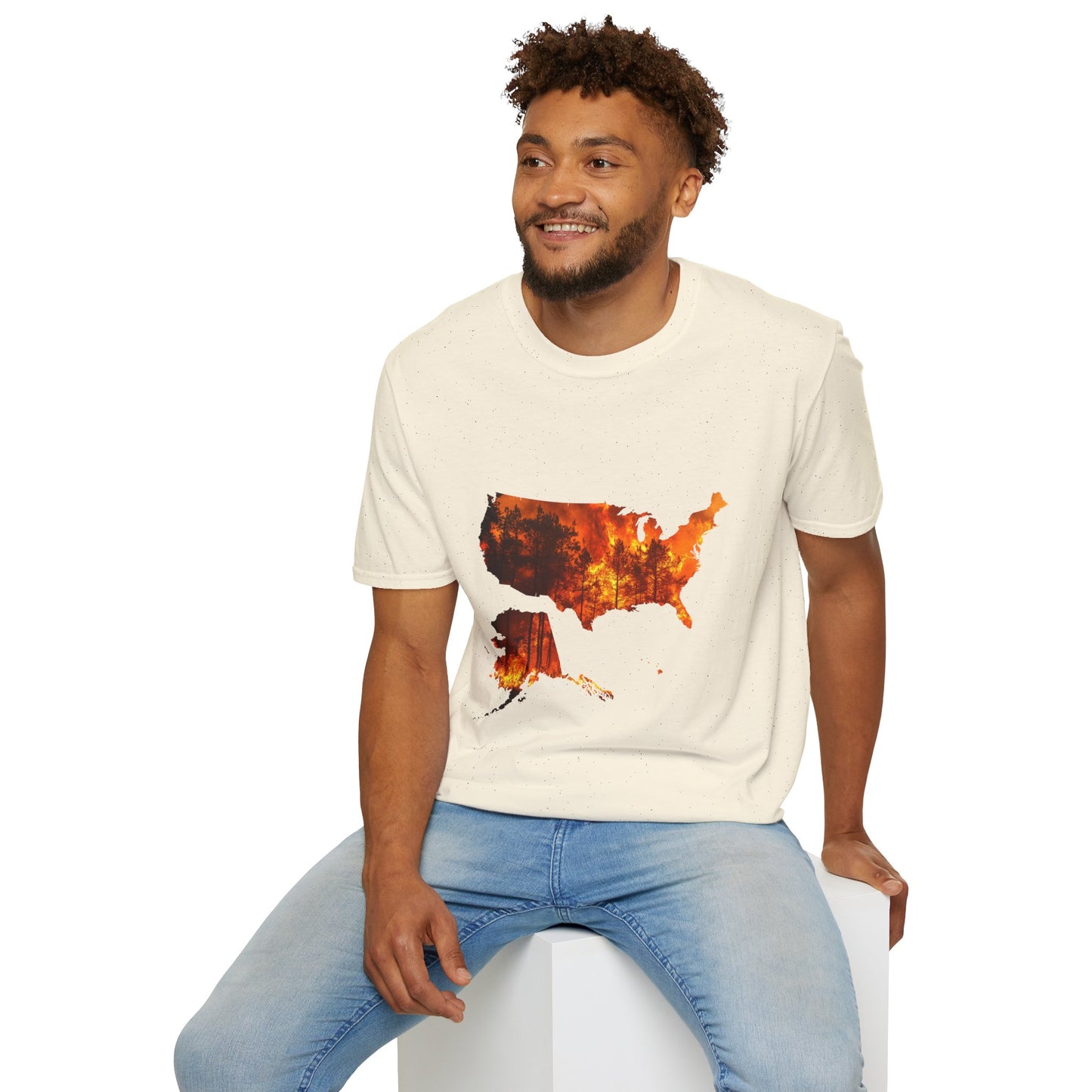 USA Map Graphic T-Shirt — Shit's on Fire Yo Awareness Tee