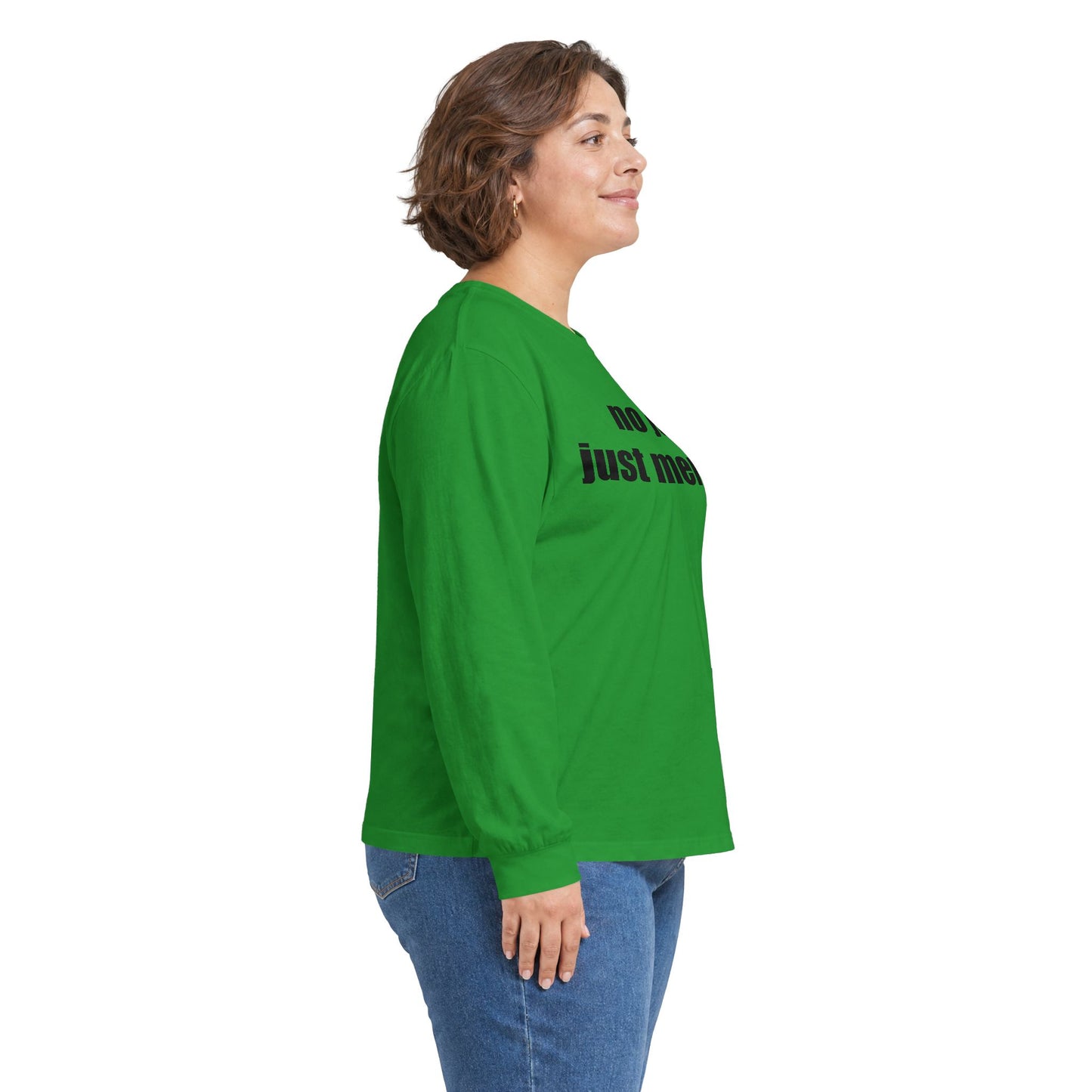 Long Sleeve Tee — "no joy. just memes." Minimalist Meme Shirt