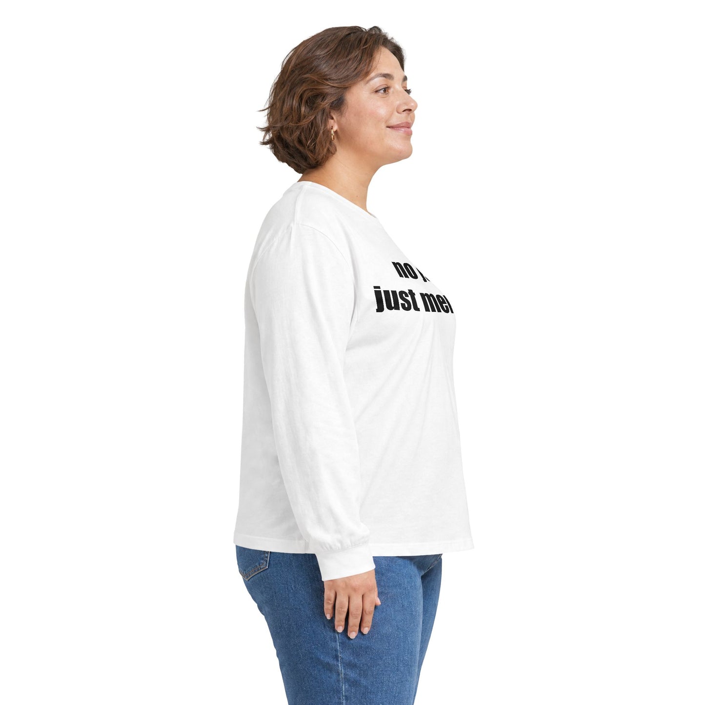 Long Sleeve Tee — "no joy. just memes." Minimalist Meme Shirt