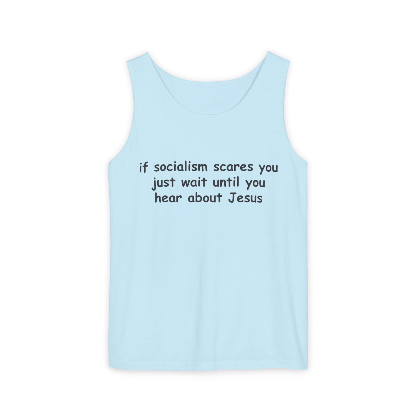 Socialist Jesus Tank Top — Conservative Irony Statement Tank