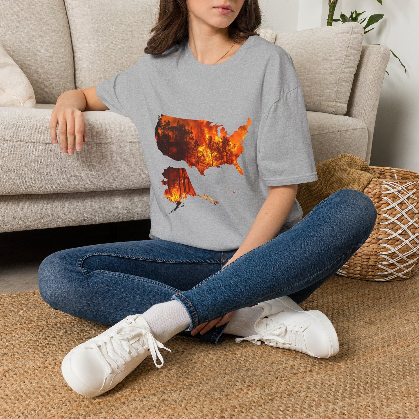 USA Map Graphic T-Shirt — Shit's on Fire Yo Awareness Tee