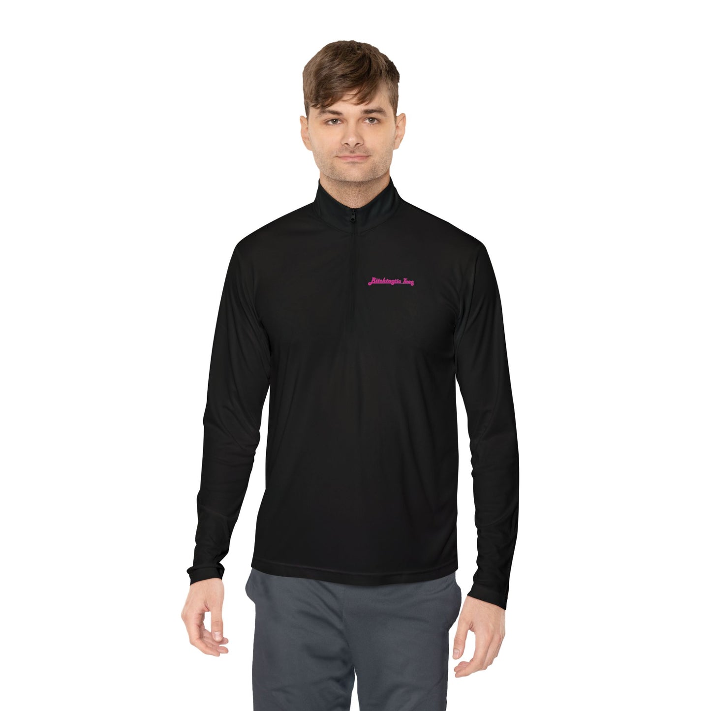 Quarter-Zip Pullover — Colorful Retro Flower Graphic with "Socially Inconvenient" Text