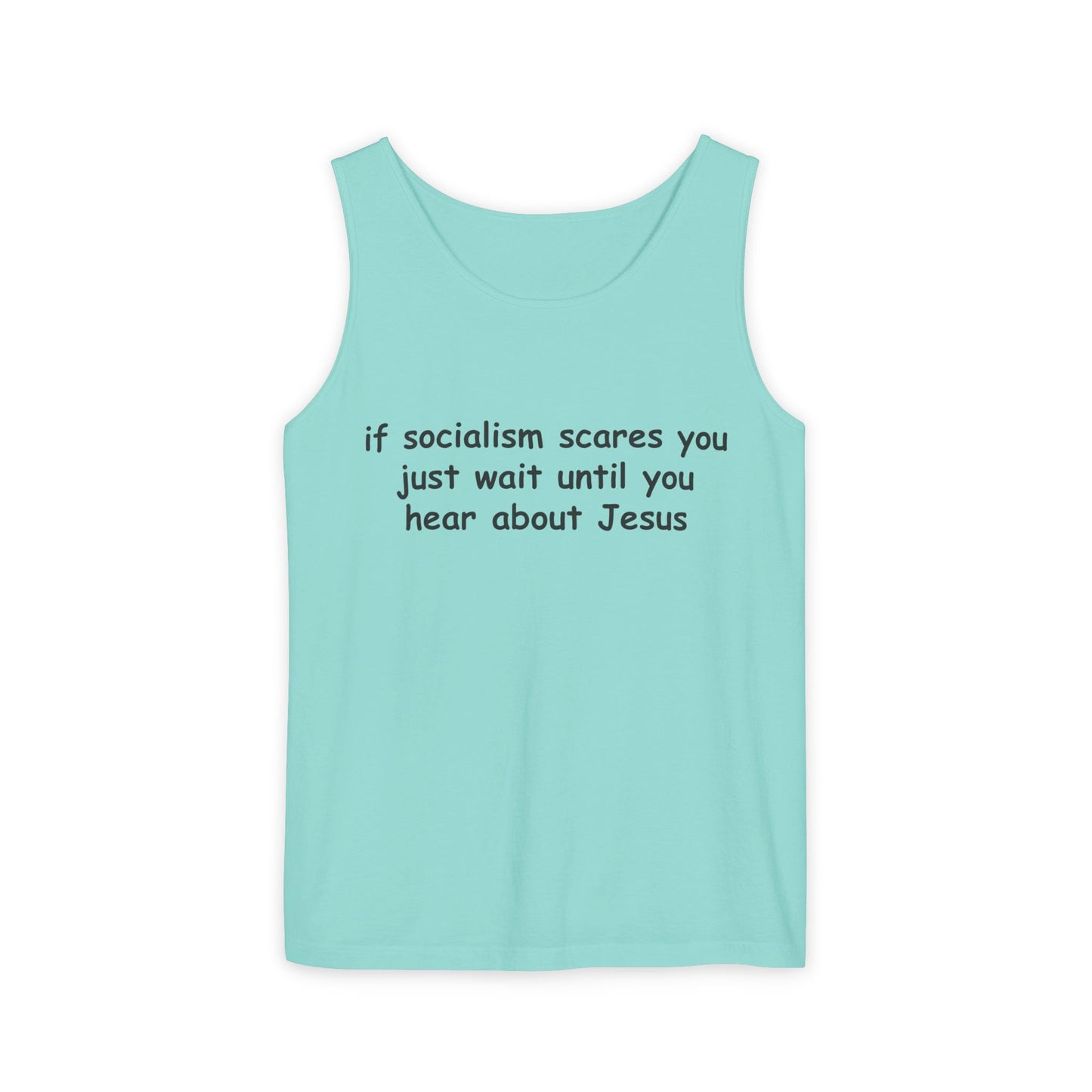 Socialist Jesus Tank Top — Conservative Irony Statement Tank