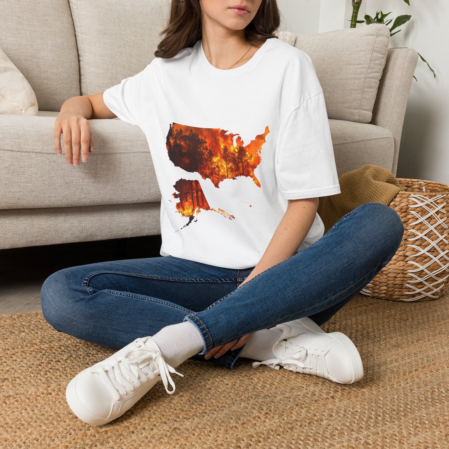 USA Map Graphic T-Shirt — Shit's on Fire Yo Awareness Tee