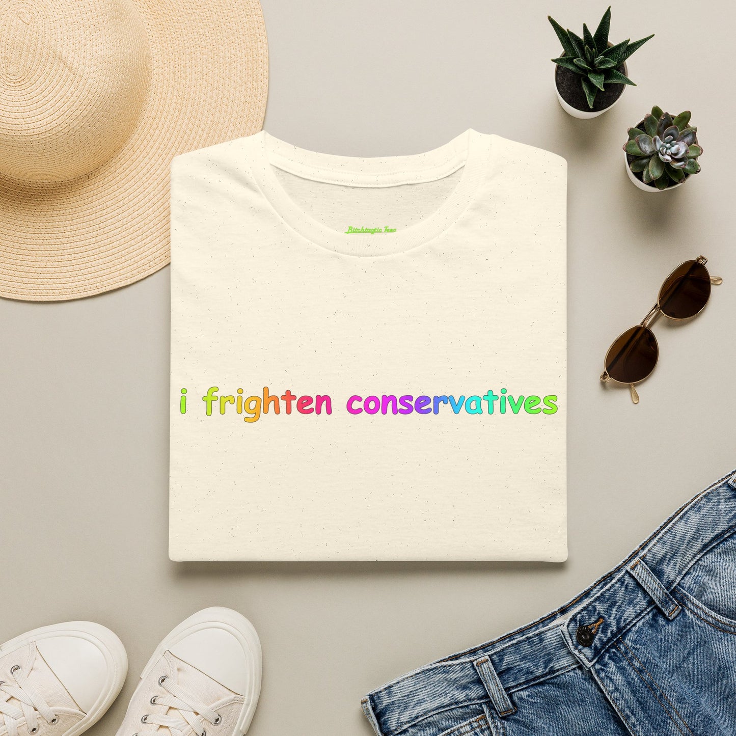 T-Shirt — "I Frighten Conservatives" Rainbow Graphic Tee