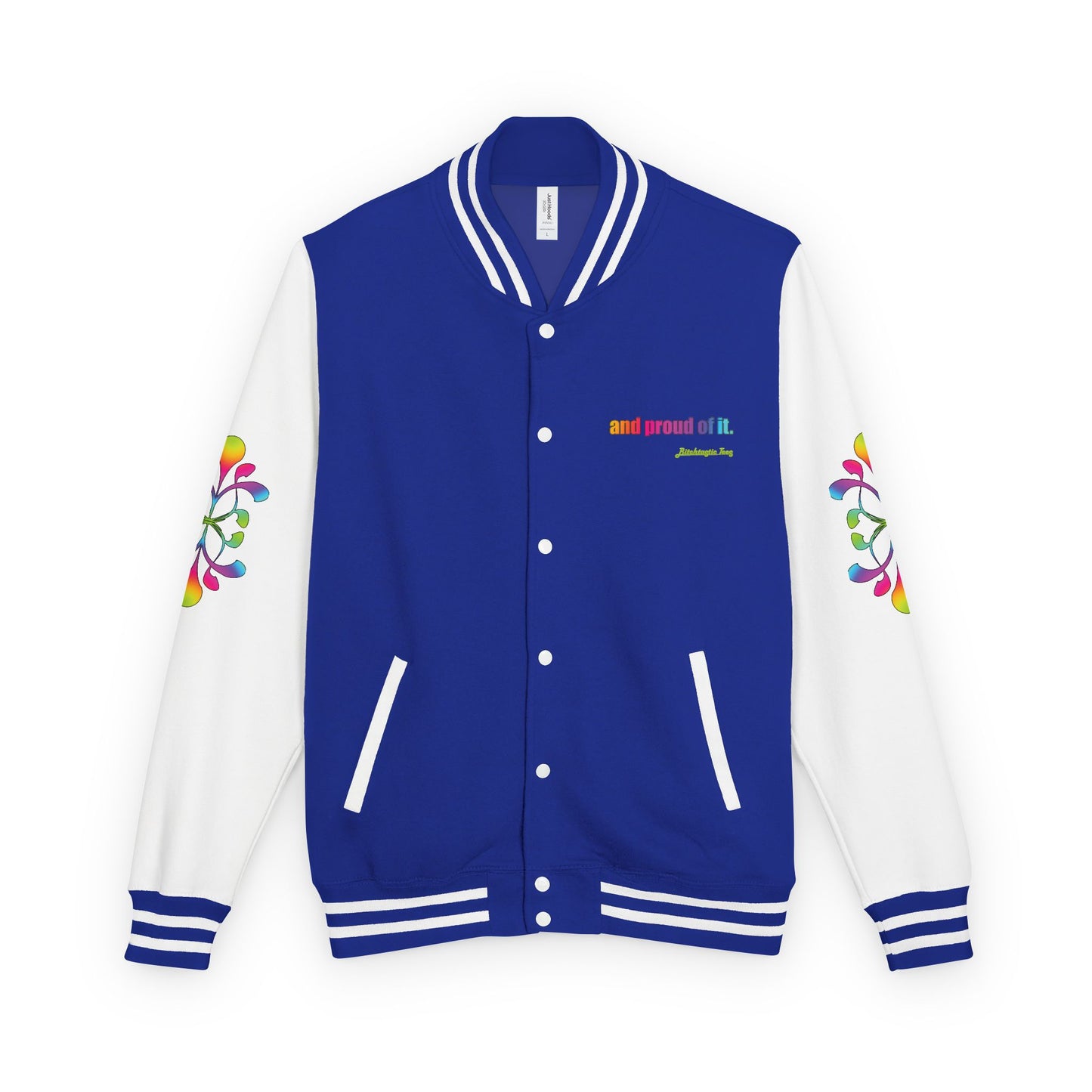 Letterman Jacket — Neon Floral "Socially Inconvenient" Varsity Jacket
