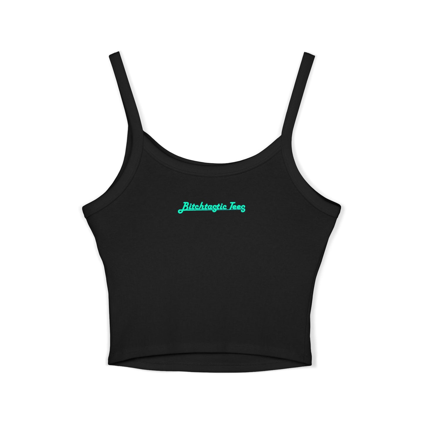 Spaghetti Tank — "no joy. just memes." Graphic Crop Top
