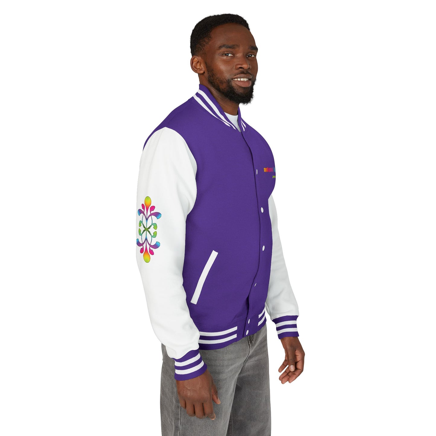 Letterman Jacket — Neon Floral "Socially Inconvenient" Varsity Jacket