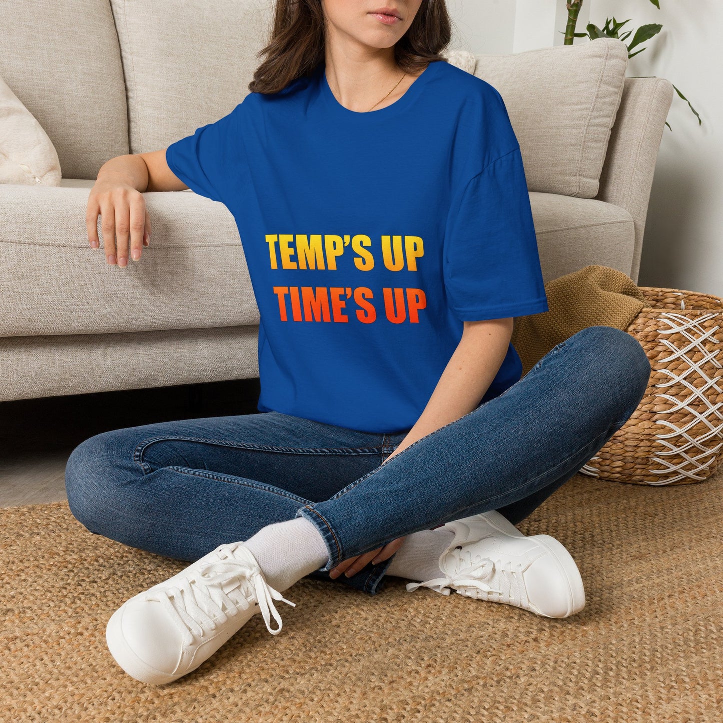 Temp's Up T-Shirt — Retro Gradient "TEMP'S UP / TIME'S UP" Graphic Tee