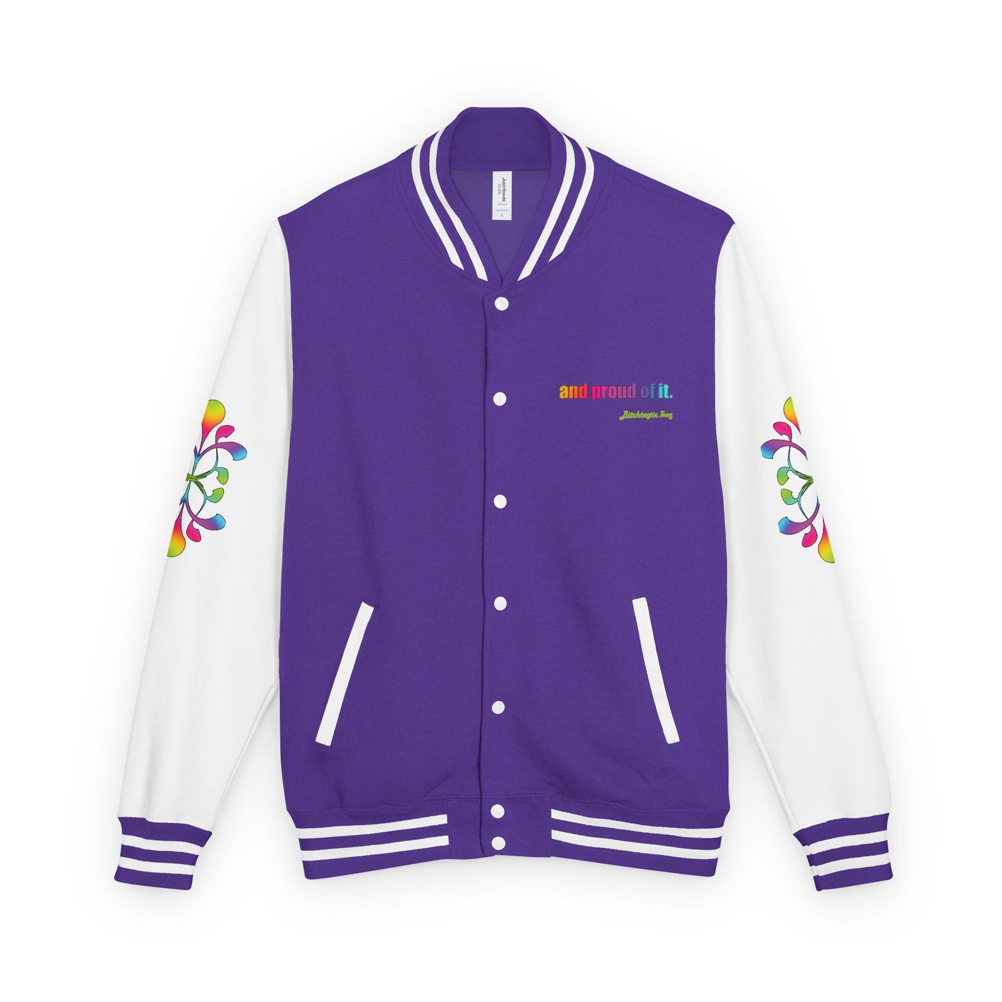 Letterman Jacket — Neon Floral "Socially Inconvenient" Varsity Jacket