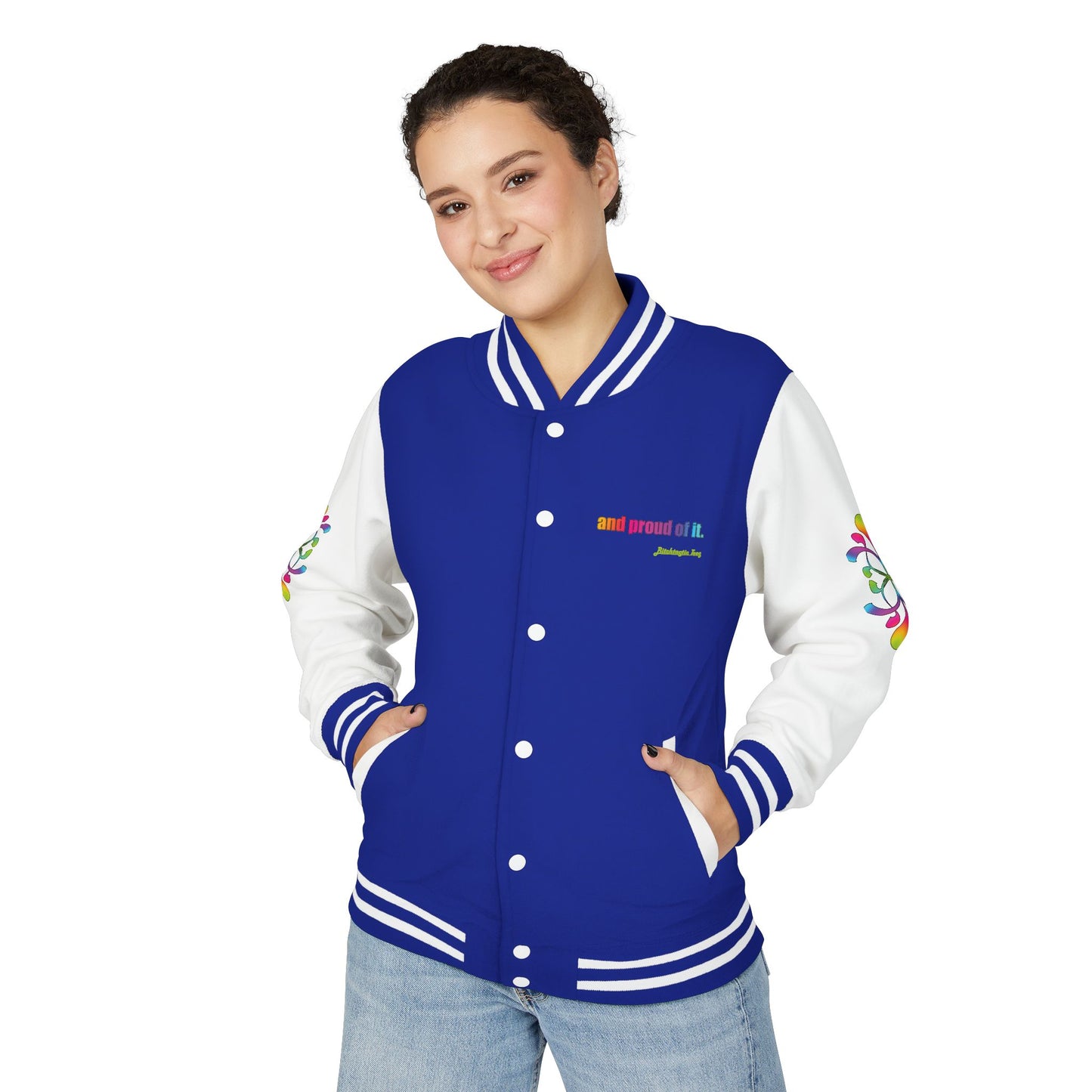 Letterman Jacket — Neon Floral "Socially Inconvenient" Varsity Jacket