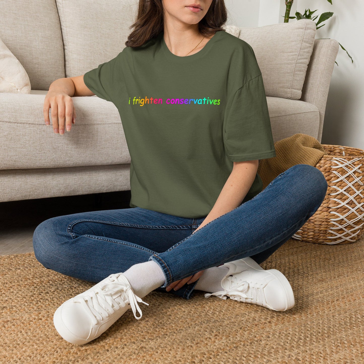 T-Shirt — "I Frighten Conservatives" Rainbow Graphic Tee