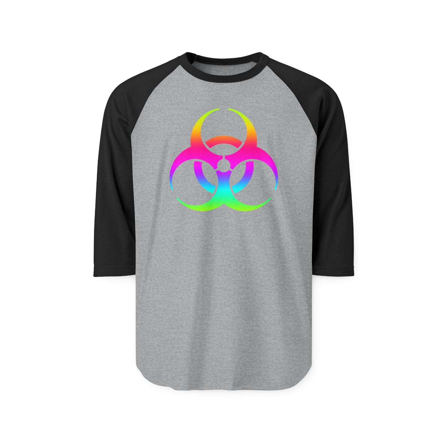 Rainbow Biohazard Raglan Shirt