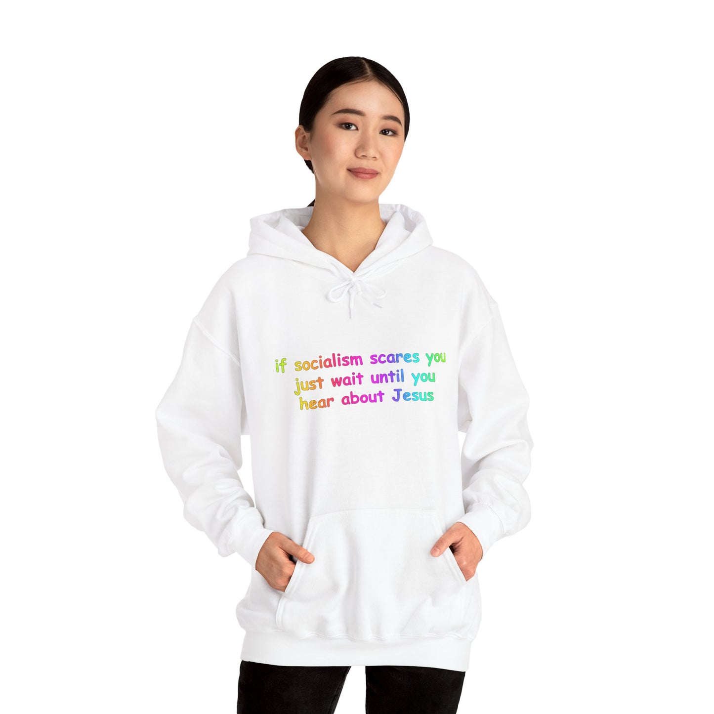 Hoodie — Socialist Jesus Ironic Slogan Hoodie