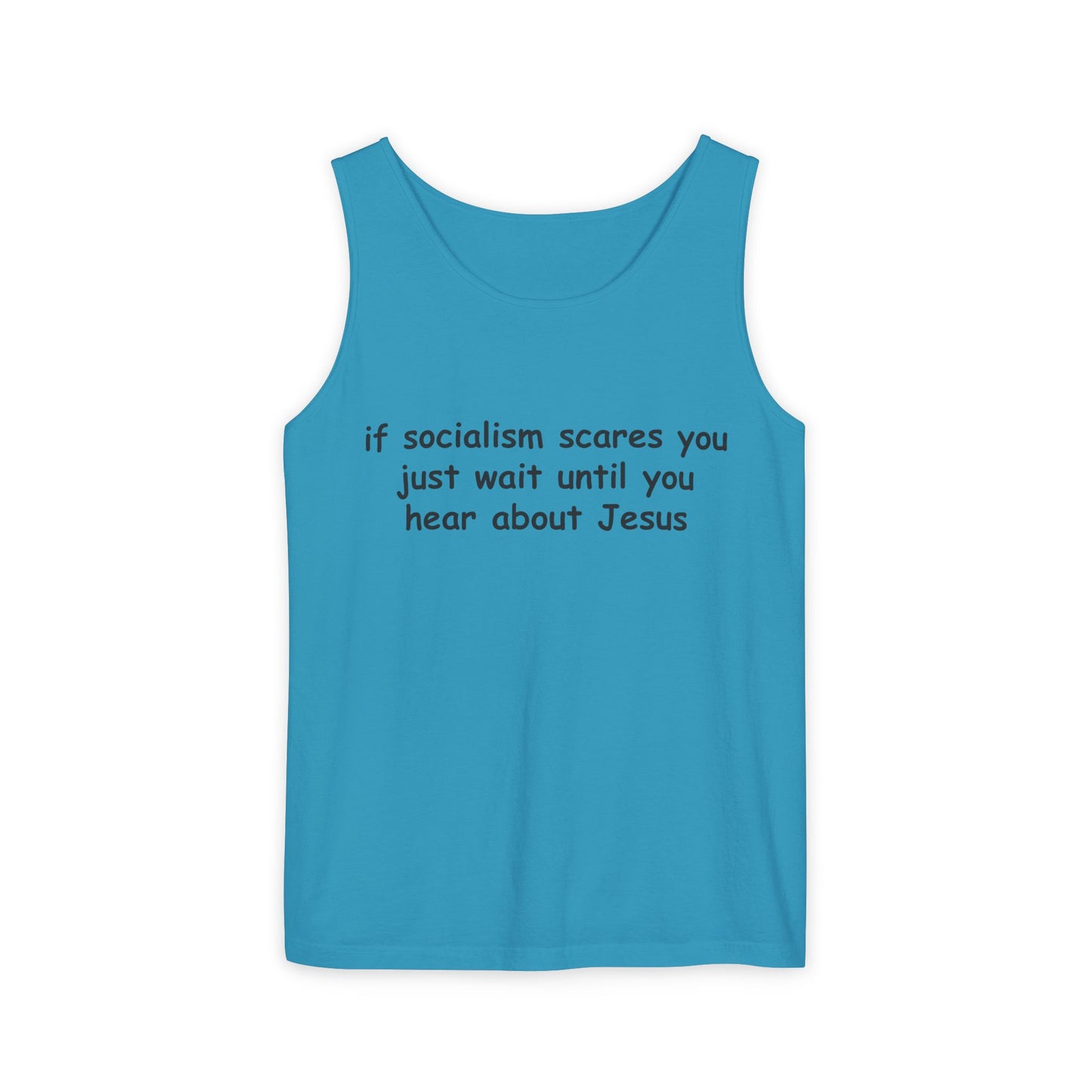 Socialist Jesus Tank Top — Conservative Irony Statement Tank