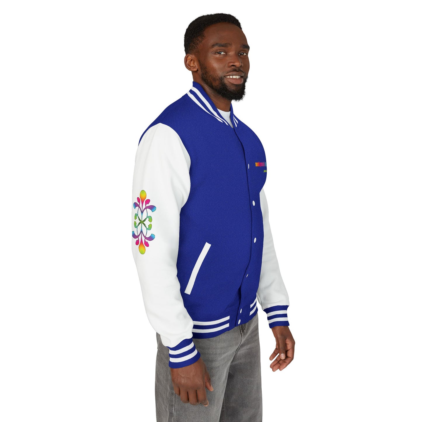 Letterman Jacket — Neon Floral "Socially Inconvenient" Varsity Jacket