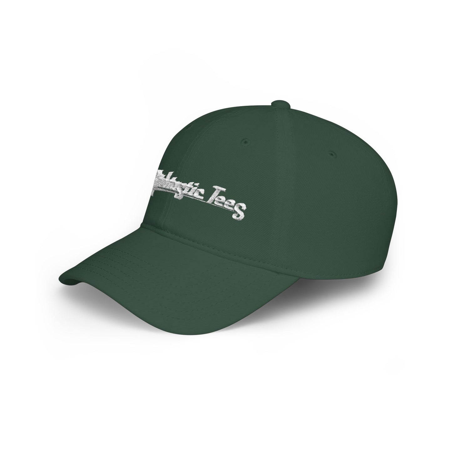 Low Profile Baseball Cap — "Bitchtastic Tees" White Script Embroidered Hat