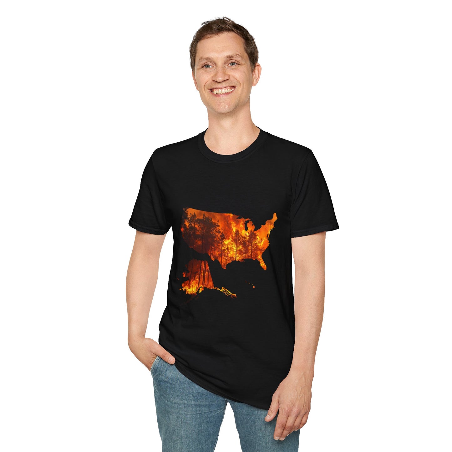 USA Map Graphic T-Shirt — Shit's on Fire Yo Awareness Tee