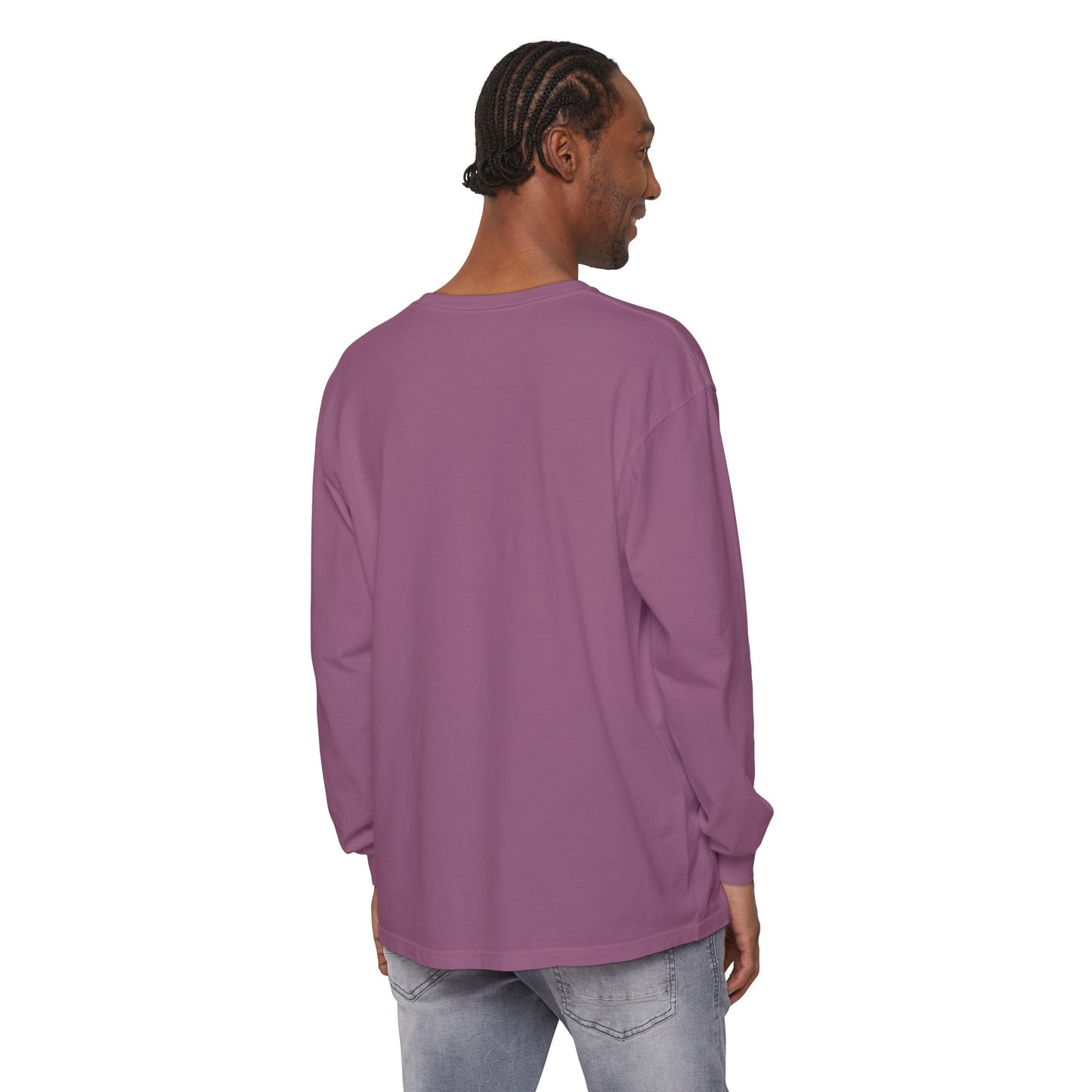 Invitation Only Long Sleeve Tee — Minimal Pink Text Graphic