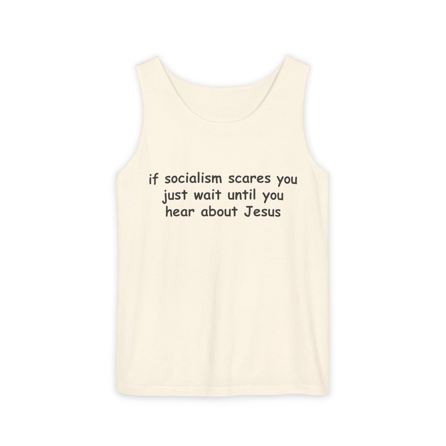 Socialist Jesus Tank Top — Conservative Irony Statement Tank