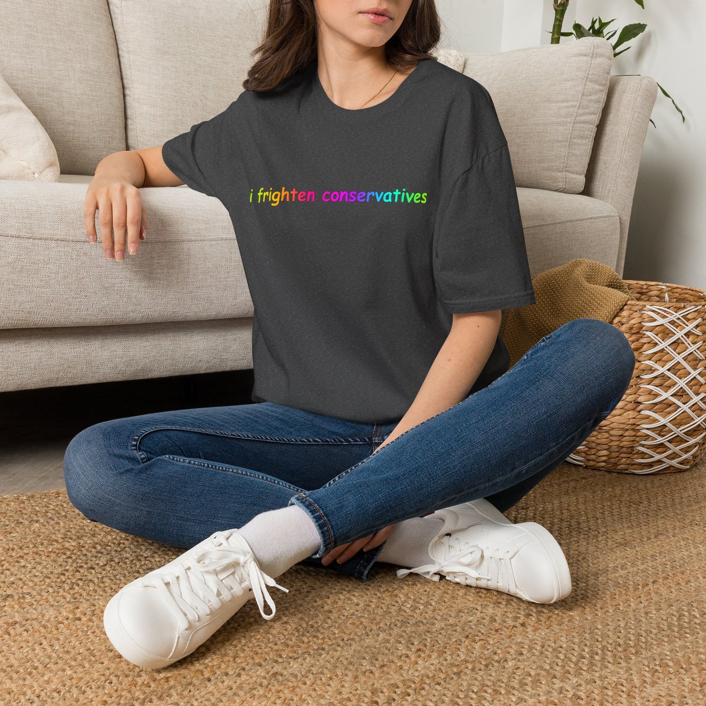 T-Shirt — "I Frighten Conservatives" Rainbow Graphic Tee