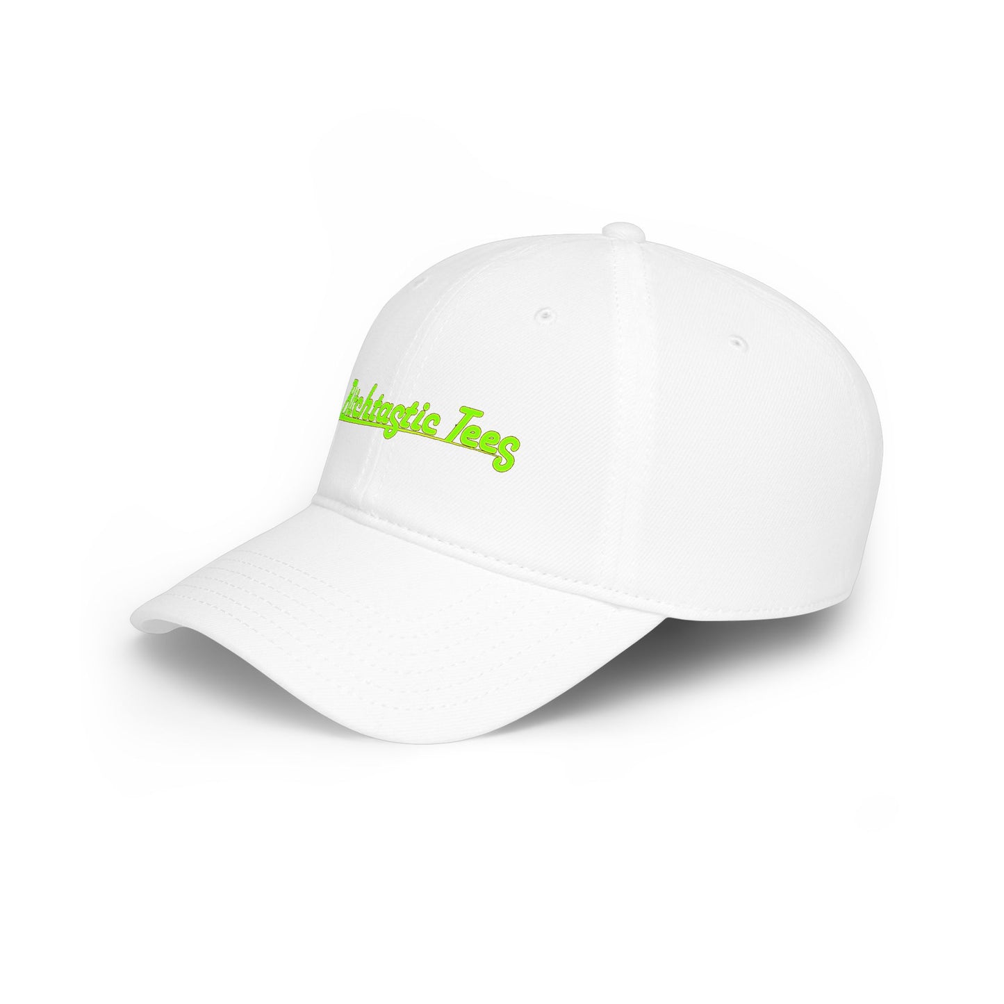 Printed "Bitchtastic Tees" Low Profile Baseball Cap — Retro Script Logo Hat
