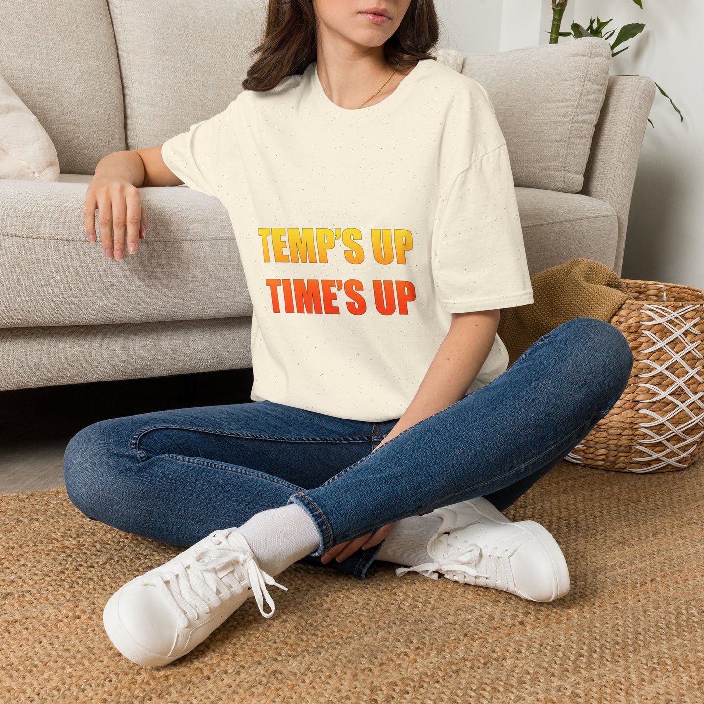 Temp's Up T-Shirt — Retro Gradient "TEMP'S UP / TIME'S UP" Graphic Tee